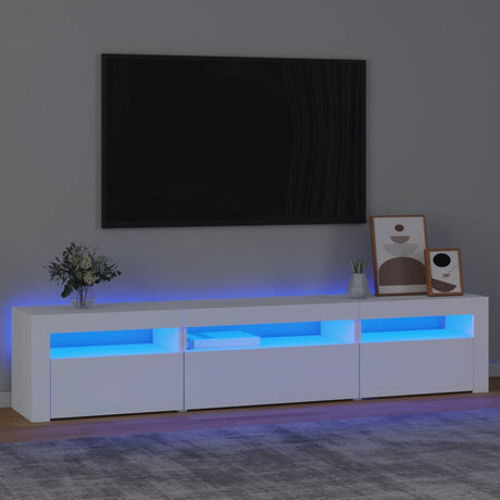Tv Cabinets 2 Pcs With Led Lights Engineered Wood,  Tv Cabinet With Led 120X35X40 Cm Engineered Wood