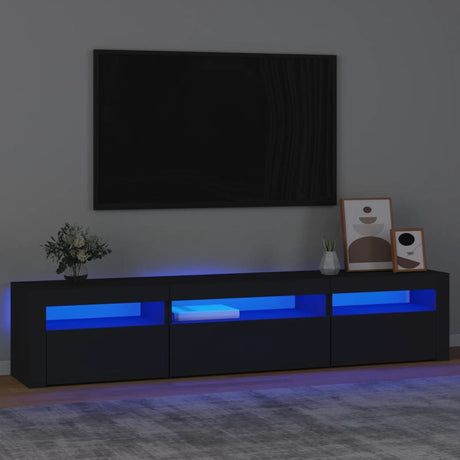 Tv Cabinets 2 Pcs With Led Lights Engineered Wood,  Tv Cabinet With Led 120X35X40 Cm Engineered Wood