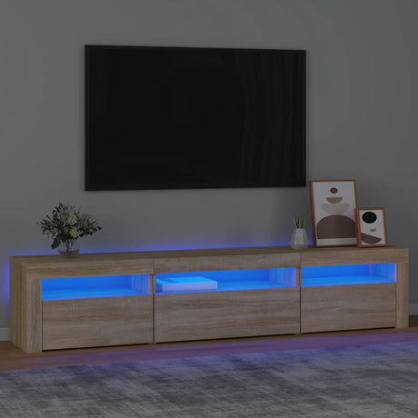 Tv Cabinets 2 Pcs With Led Lights Engineered Wood,  Tv Cabinet With Led 120X35X40 Cm Engineered Wood