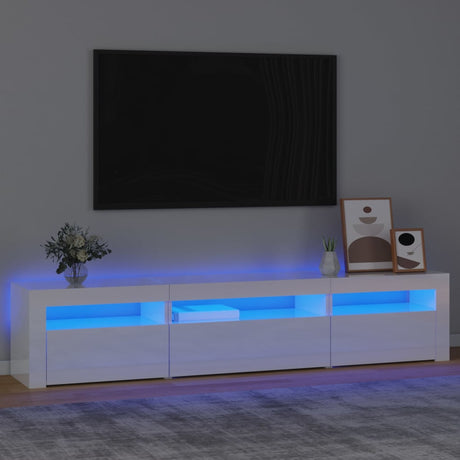 Tv Cabinets 2 Pcs With Led Lights Engineered Wood,  Tv Cabinet With Led 120X35X40 Cm Engineered Wood