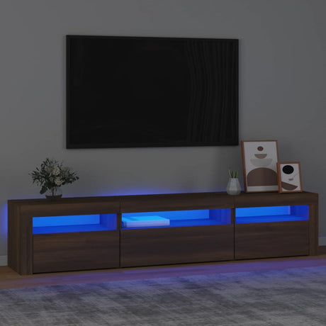Tv Cabinets 2 Pcs With Led Lights Engineered Wood,  Tv Cabinet With Led 120X35X40 Cm Engineered Wood