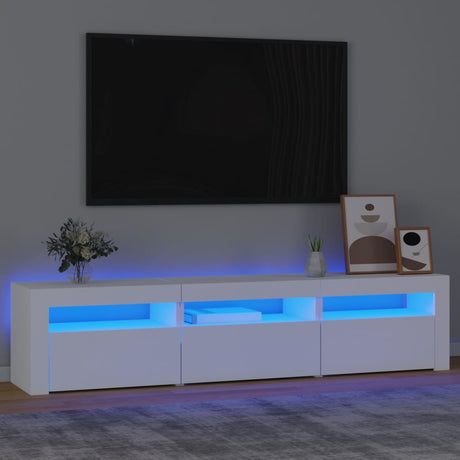 Tv Cabinets 2 Pcs With Led Lights Engineered Wood,  Tv Cabinet With Led 120X35X40 Cm Engineered Wood