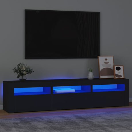 Tv Cabinets 2 Pcs With Led Lights Engineered Wood,  Tv Cabinet With Led 120X35X40 Cm Engineered Wood