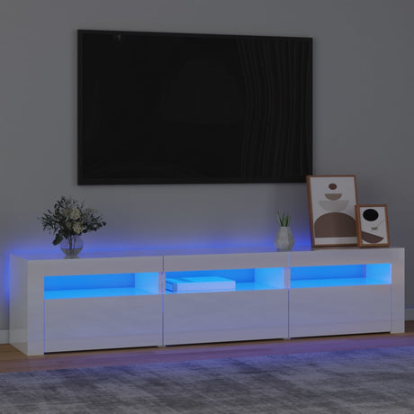 Tv Cabinets 2 Pcs With Led Lights Engineered Wood,  Tv Cabinet With Led 120X35X40 Cm Engineered Wood