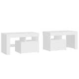 Bedside Cabinets 2 Pcs With Led Lights 70X36.5X40 Cm