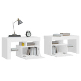 Bedside Cabinets 2 Pcs With Led Lights 70X36.5X40 Cm