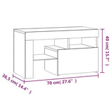 Bedside Cabinets 2 Pcs With Led Lights 70X36.5X40 Cm