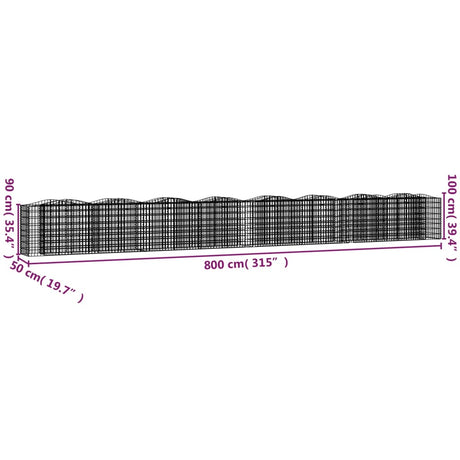 Arched Gabion Raised Bed Galvanised Iron