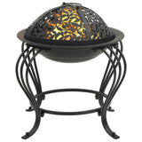 Fire Pit With Poker 49 Cm Steel