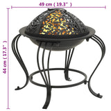 Fire Pit With Poker 49 Cm Steel