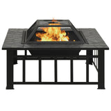Fire Pit With Poker 79X79X46.5 Cm Xxl Steel