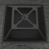 Fire Pit With Poker 79X79X46.5 Cm Xxl Steel