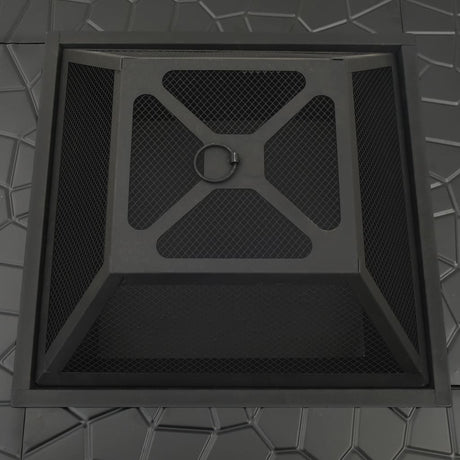 Fire Pit With Poker 79X79X46.5 Cm Xxl Steel