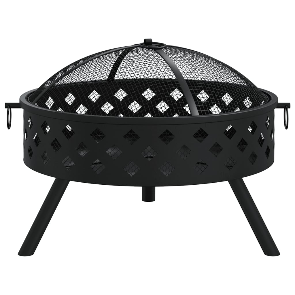 Fire Pit With Poker 58 Cm Xxl Steel