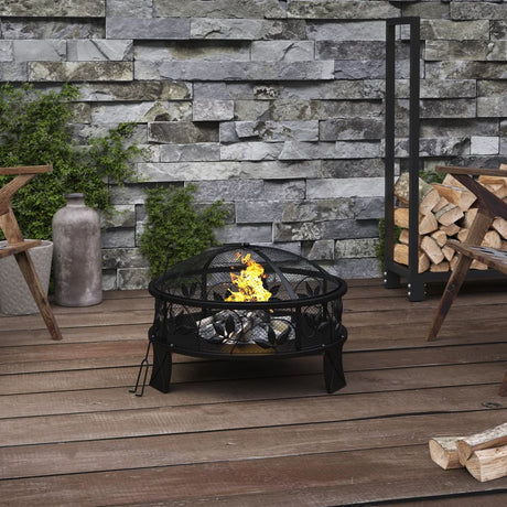 Fire Pit With Poker 50 Cm Xxl Steel