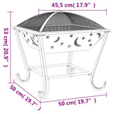 Fire Pit With Poker 50 Cm Xxl Steel