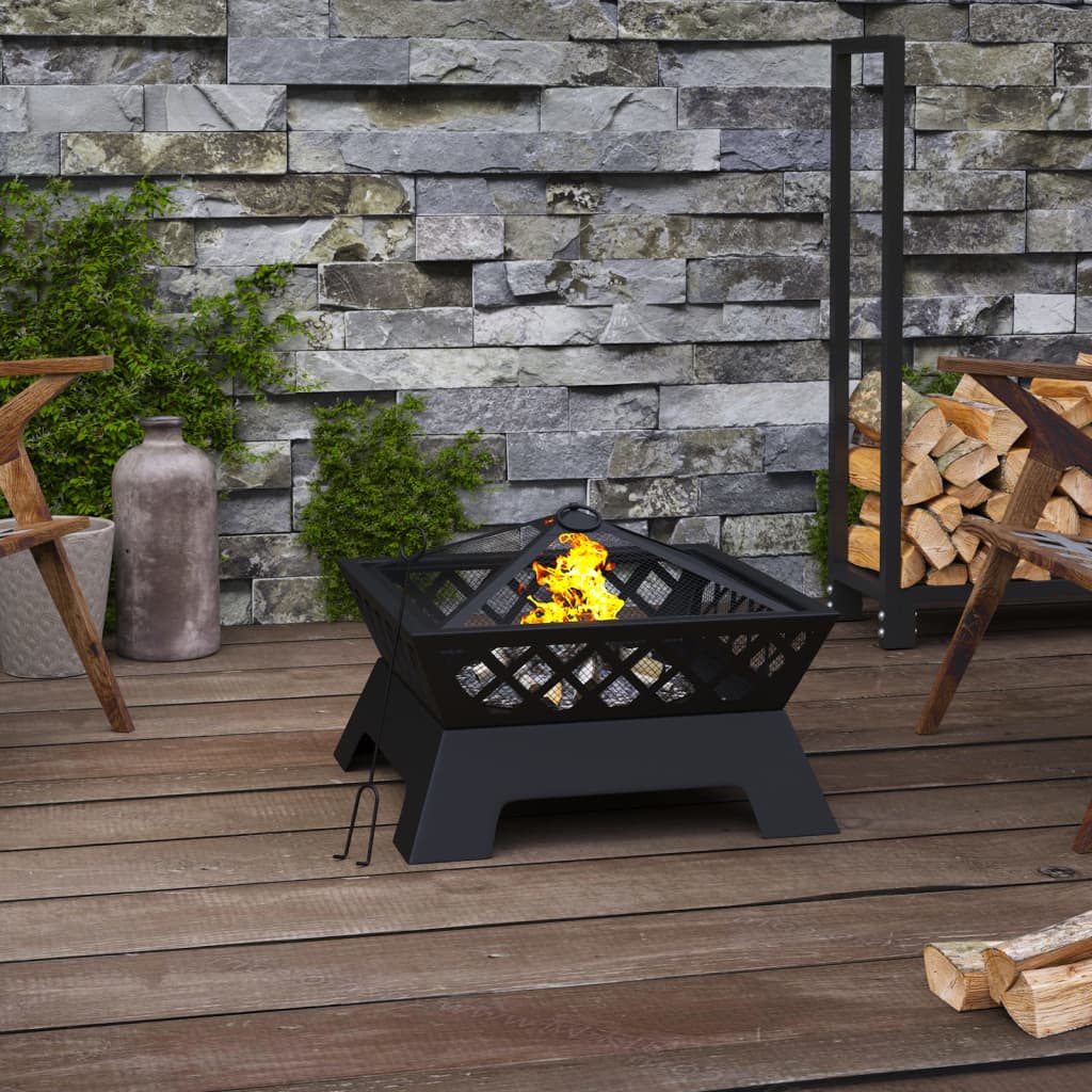 Fire Pit With Poker 50 Cm Xxl Steel