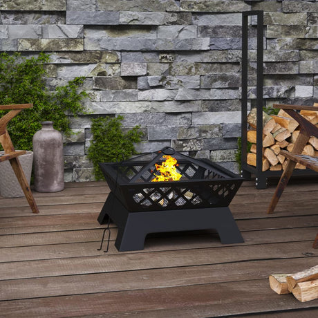 Fire Pit With Poker 50 Cm Xxl Steel