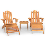 3 Piece Adirondack Garden Lounge Set Solid Wood Acacia