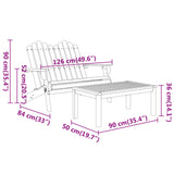 3 Piece Adirondack Garden Lounge Set Solid Wood Acacia
