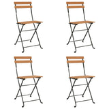5 Piece Folding Bistro Set Solid Wood Acacia And Steel