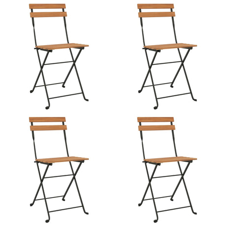 5 Piece Folding Bistro Set Solid Wood Acacia And Steel