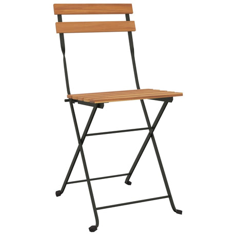 5 Piece Folding Bistro Set Solid Wood Acacia And Steel
