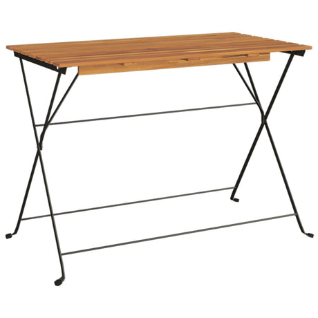5 Piece Folding Bistro Set Solid Wood Acacia And Steel