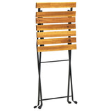 Folding Garden Chairs 6 Pcs Steel And Solid Wood Acacia