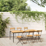 Folding Garden Chairs 6 Pcs Steel And Solid Wood Acacia