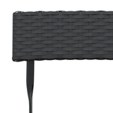 Folding Bistro Chairs 8 pcs Black Poly Rattan and Steel