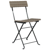 Folding Bistro Chairs 8 Pcs Poly Rattan And Steel