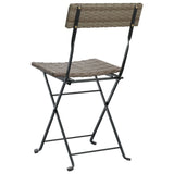 Folding Bistro Chairs 8 Pcs Poly Rattan And Steel