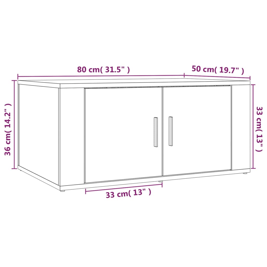 Coffee Table 80X50X36 Cm Engineered Wood