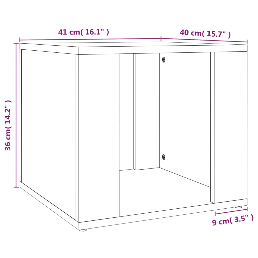 Bedside Table 41X40X36 Cm Engineered Wood