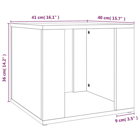 Bedside Table 41X40X36 Cm Engineered Wood