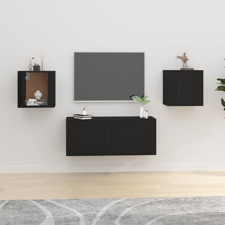 Wall Mounted Tv Cabinets 2 Pcs 40X34.5X Black