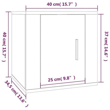 Wall Mounted Tv Cabinet 40X34,5X High Gloss White