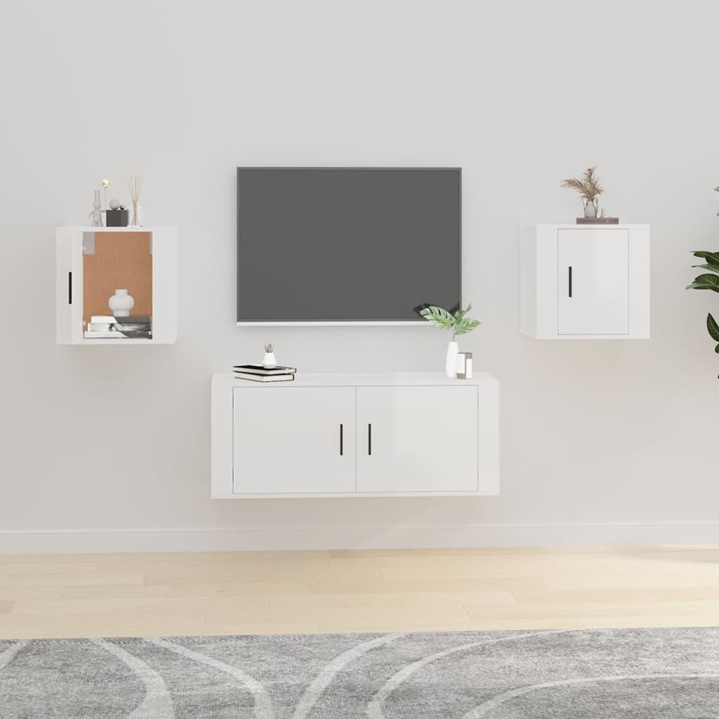Wall Mounted Tv Cabinet 40X34,5X High Gloss White
