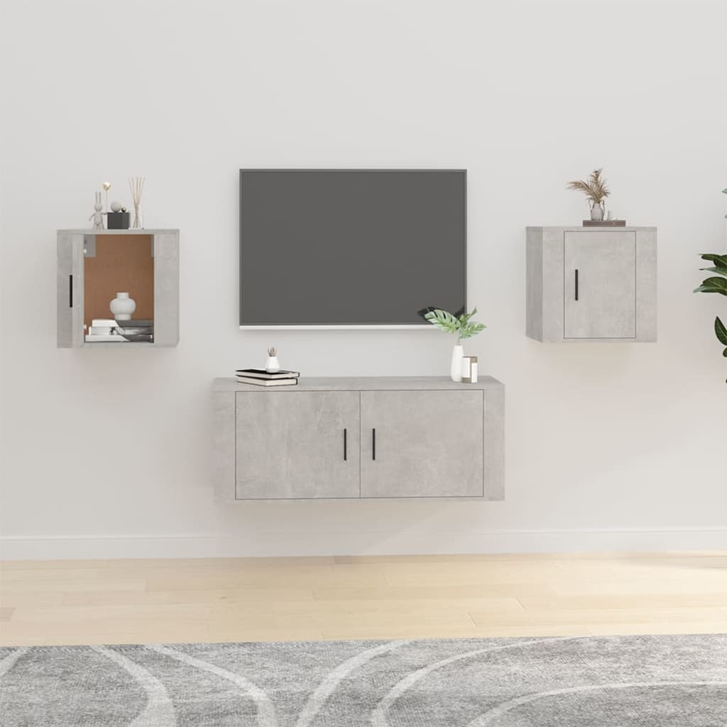 Wall Mounted Tv Cabinets 2 Pcs 40X34.5X Concrete Grey