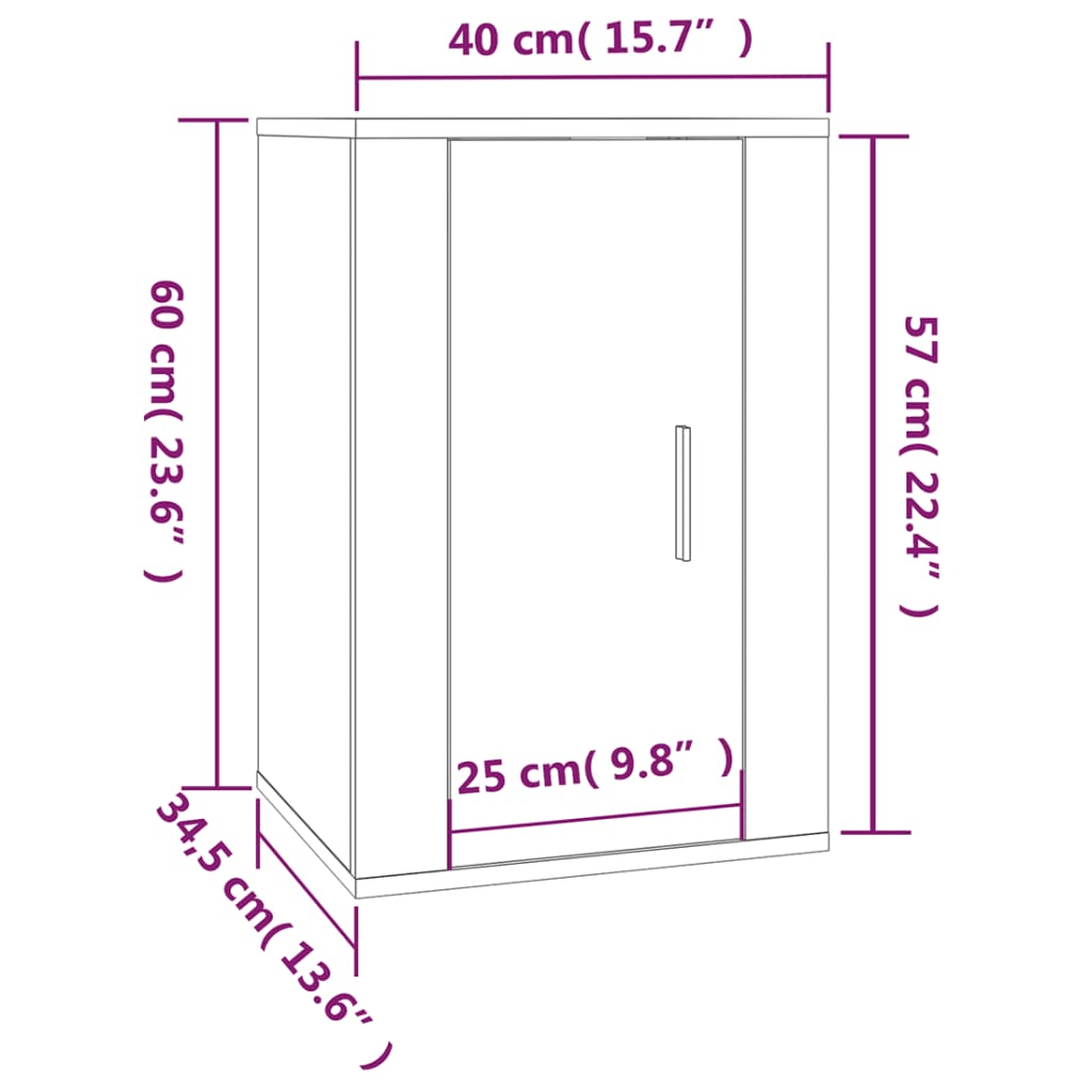 Wall Mounted Tv Cabinets 2 Pcs 40X34.5X Black