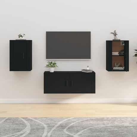 Wall Mounted Tv Cabinets 2 Pcs 40X34.5X Black