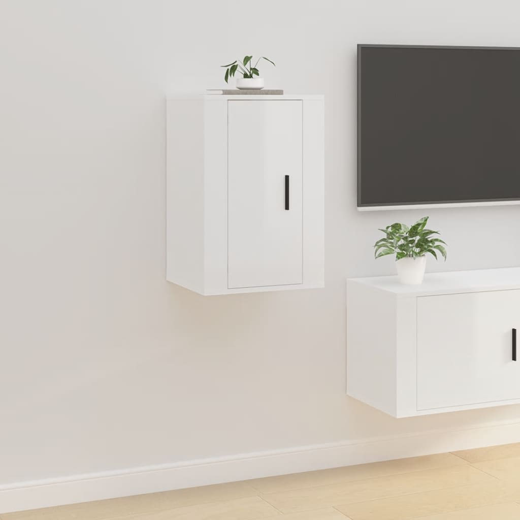 Wall Mounted Tv Cabinet 40X34,5X High Gloss White