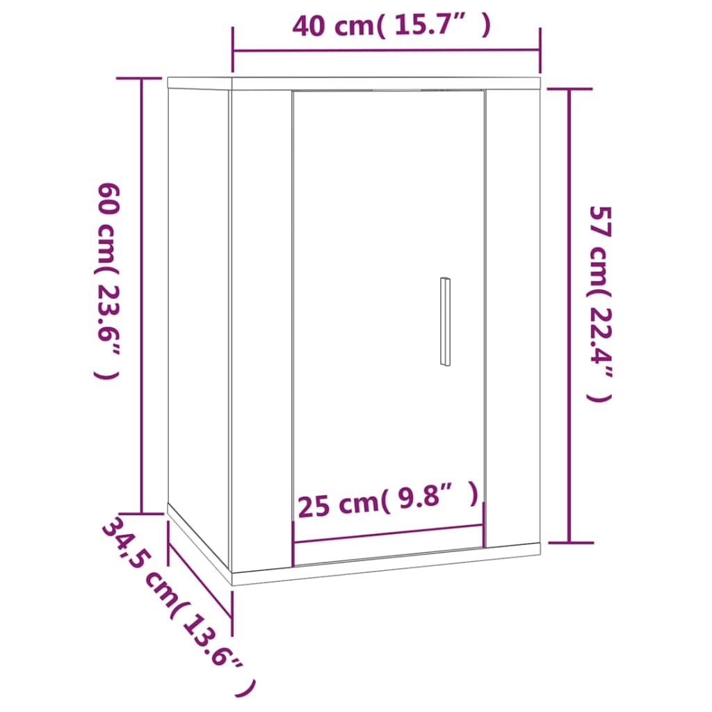 Wall Mounted Tv Cabinets 2 Pcs 40X34.5X Concrete Grey