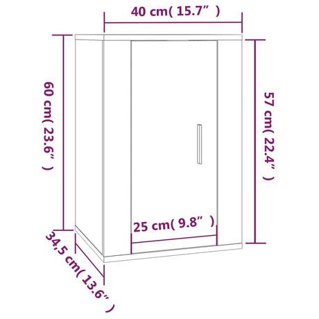 Wall Mounted Tv Cabinets 2 Pcs 40X34.5X Brown Oak