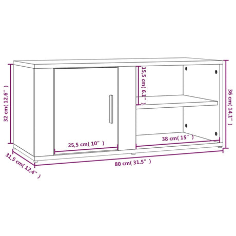 Tv Cabinet 80X31,5X36 Cm Engineered Wood