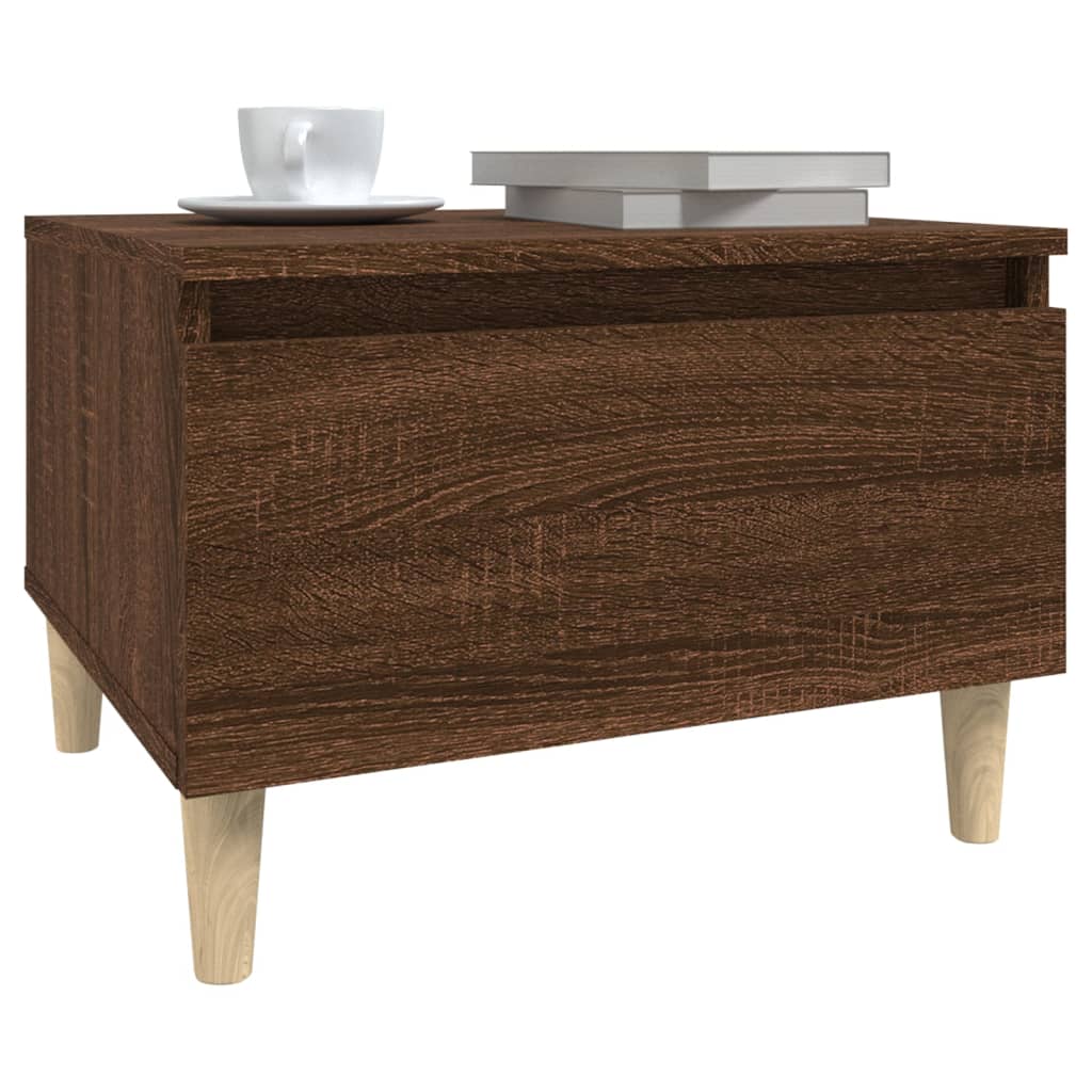 Side Table Brown Oak 50x46x35 cm Engineered Wood