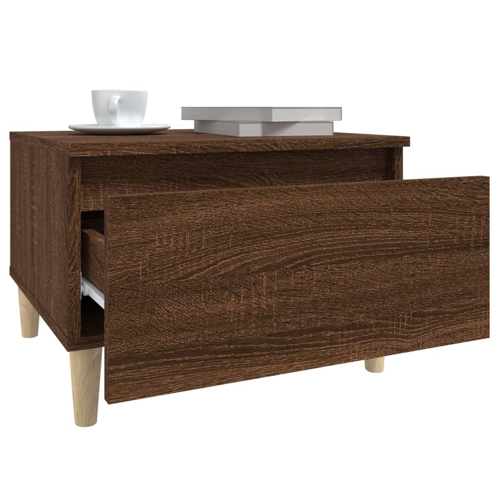 Side Table Brown Oak 50x46x35 cm Engineered Wood