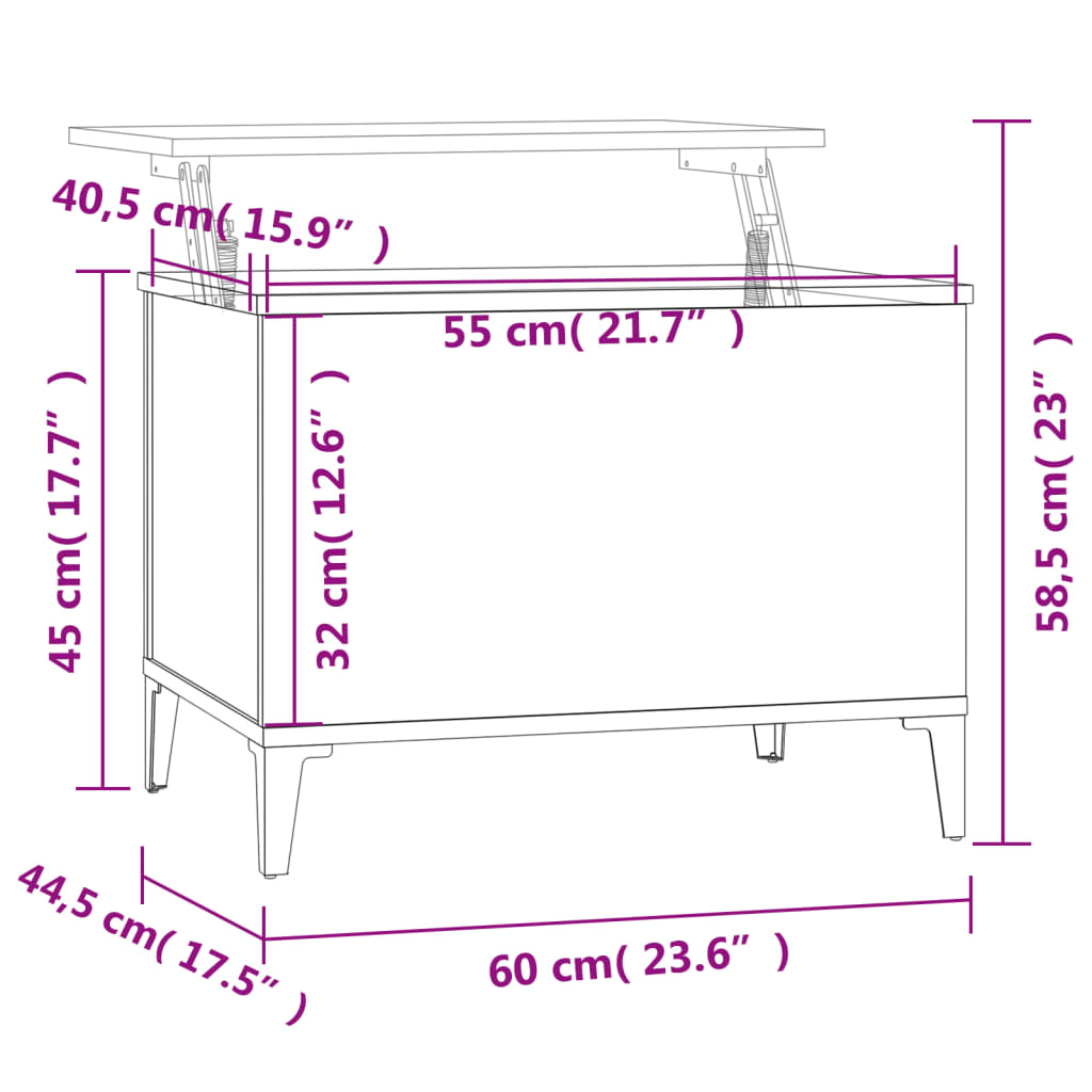 Coffee Table 60X44.5X45 Cm Engineered Wood