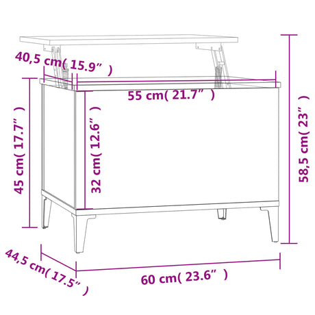 Coffee Table 60X44.5X45 Cm Engineered Wood